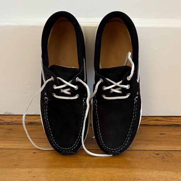 EasyMoc Mens Merrimack Boat Shoe | Black Suede | Size 9 - Picture 2 of 4